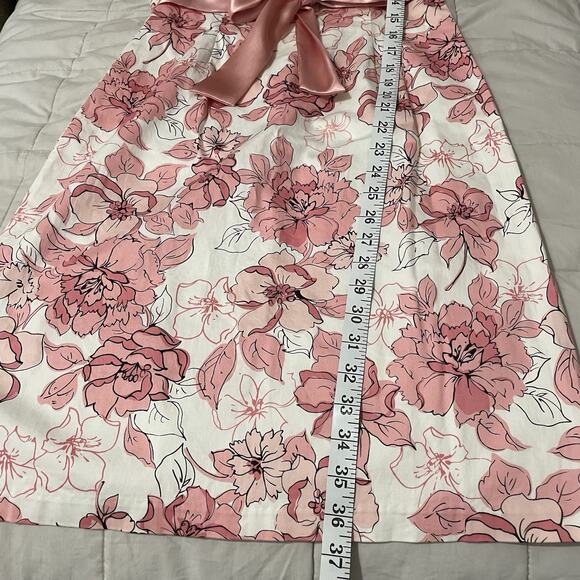 Vintage Y2K Strapless Dress Size 9 Juniors Pink White Floral Sequins Hearts - Picture 5 of 6